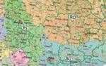 Europos politinis žemėlapis su pašto kodais. Sieninis. M 1:6mln,122x78,5cm