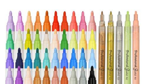 45 akrilinių žymeklių rinkinys profesionaliai studijai