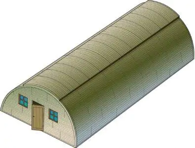 Plastikinis modelio rinkinys Quonset trobelės kareivinės 1/72 ITALERI