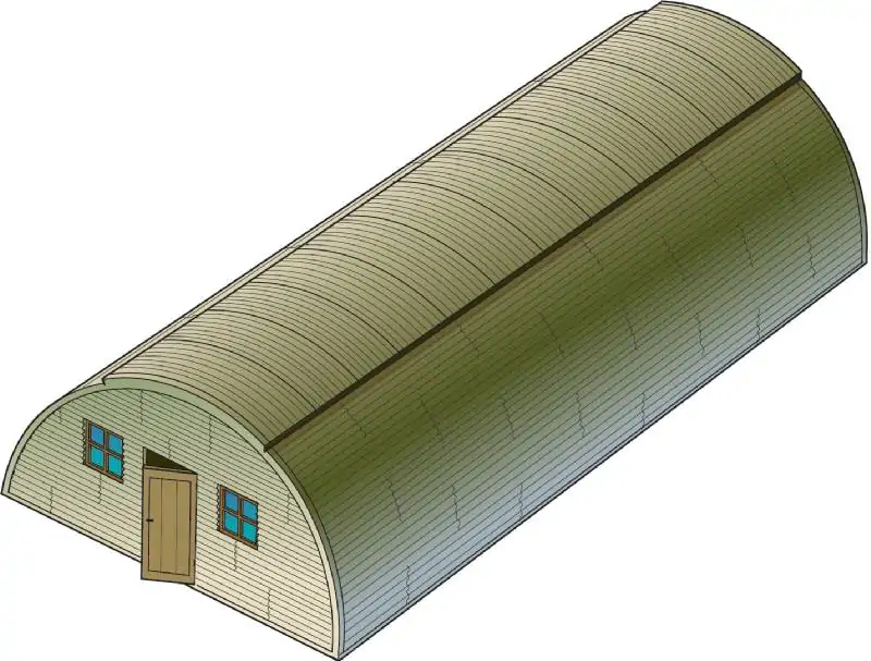 Plastikinis modelio rinkinys Quonset trobelės kareivinės 1/72 ITALERI
