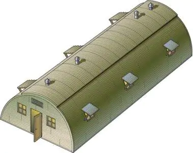 Plastikinis modelio rinkinys Quonset trobelės kareivinės 1/72 ITALERI