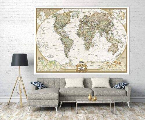Pasaulio žemėlapis National Geographic, antikinis 1:22,44 mln, 122x185 cm, laminuotas