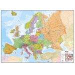 Europos politinis žemėlapis 100x139cm, 1:4,2 mln, laminuotas, su metaliniais laikikliais