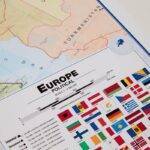 Europos politinis žemėlapis 100x139cm, 1:4,2 mln, laminuotas, su metaliniais laikikliais