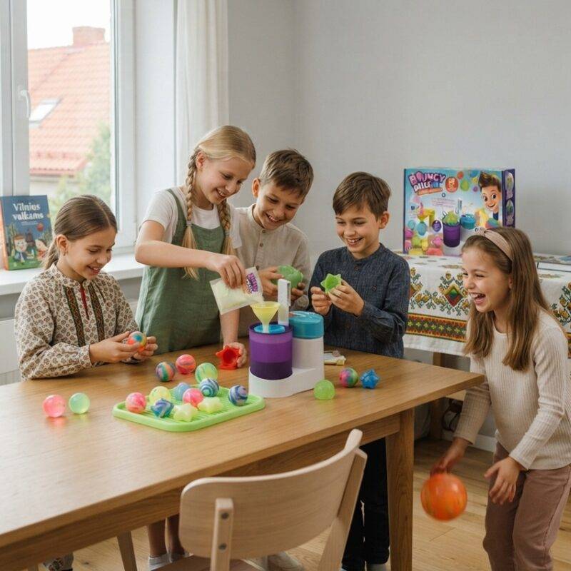 Sukurk 50 šokinėjančių kamuoliukų