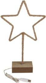 Metalinė LED Kalėdų Žvaigždė su Mediniu Padu (Pastatoma) 35cm