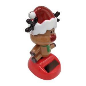 Saulės Energija Veikianti Kalėdinė Figūrėlė (Bobblehead) – Šventinė Dekoracija. 3 Variantai, parduodami atskirai