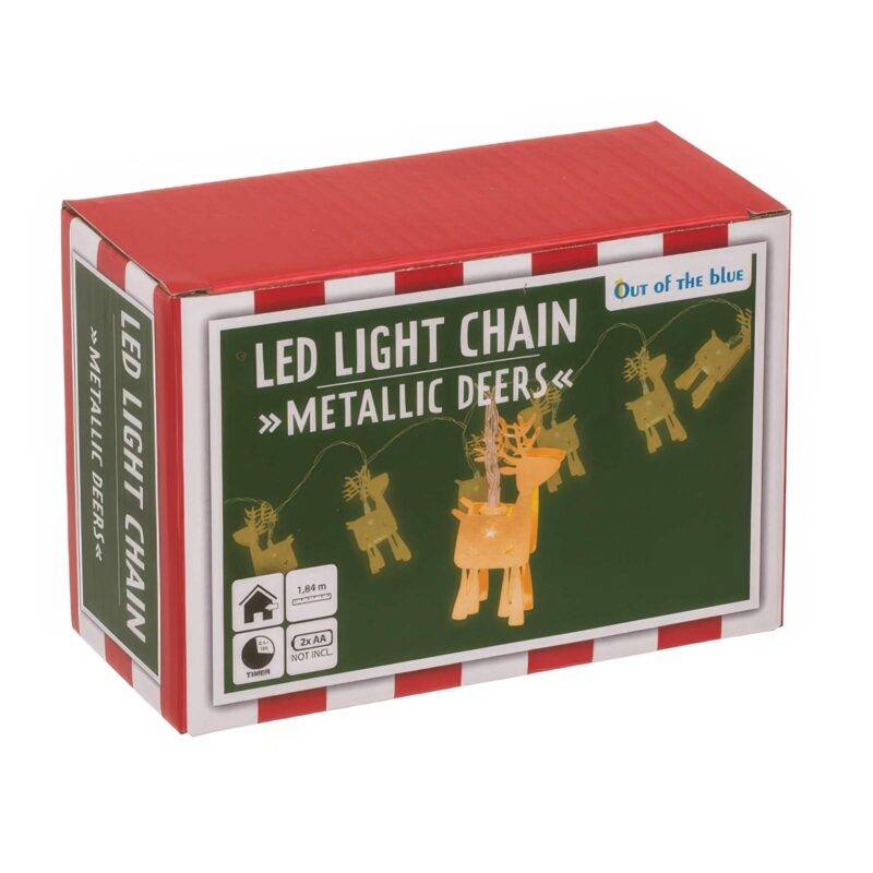 LED lempučių girlianda Metaliniai elniai 184 cm