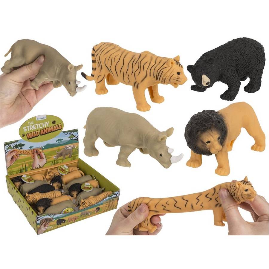4029811482764 1 Antistresinės gyvūnų figūrėlės 13cm Asortimente – liūtas, tigras, zebras ir kiti laukiniai gyvūnai