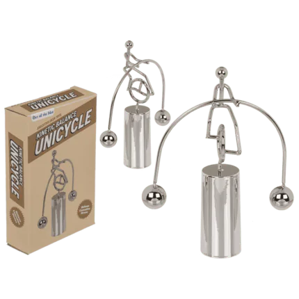 Kinetinė vienračio figūrėlė balansavimui – metalinė stalo puošmena 15.6 cm