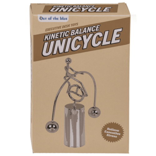 Kinetinė vienračio figūrėlė balansavimui – metalinė stalo puošmena 15.6 cm