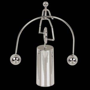 Kinetinė vienračio figūrėlė balansavimui – metalinė stalo puošmena 15.6 cm