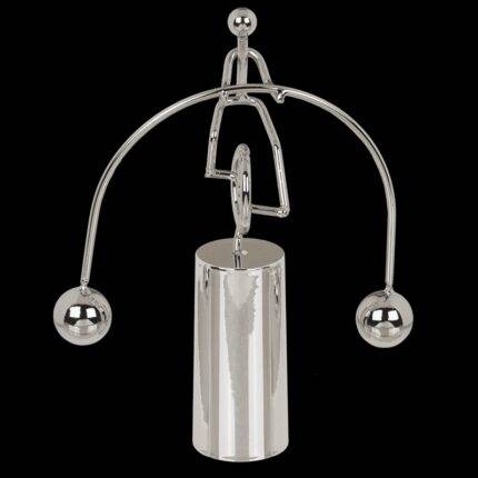 Kinetinė vienračio figūrėlė balansavimui – metalinė stalo puošmena 15.6 cm