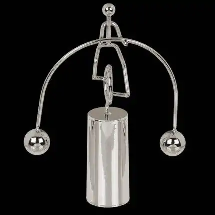 Kinetinė vienračio figūrėlė balansavimui – metalinė stalo puošmena 15.6 cm